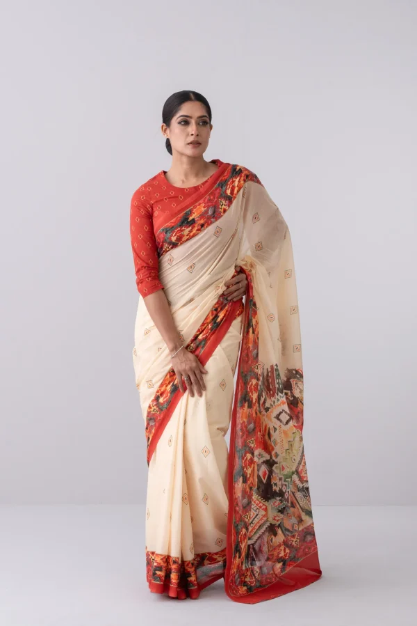 Digital Printed Cotton Saree